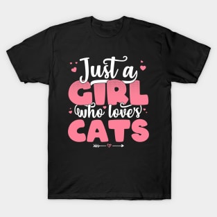 Just A Girl Who Loves Cats - Cute Cat lover gift product T-Shirt